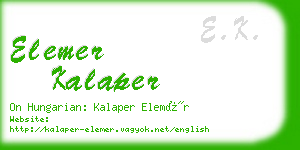 elemer kalaper business card
